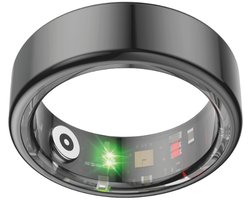 NOLATR Slimme Ring met Stappenteller, Activiteitstracker & Hartslagmeter – Zonder Abonnement & Nederlandse App – Zwart – Maat 12