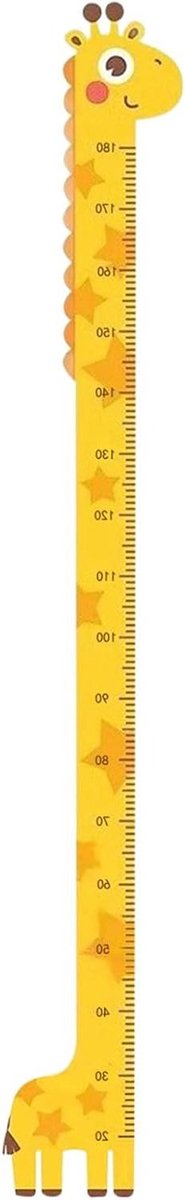Groeimeter Kinderen - Hoogte Meting - Kindergroei Bijhouden - Speels Dieren Ontwerp - 194x