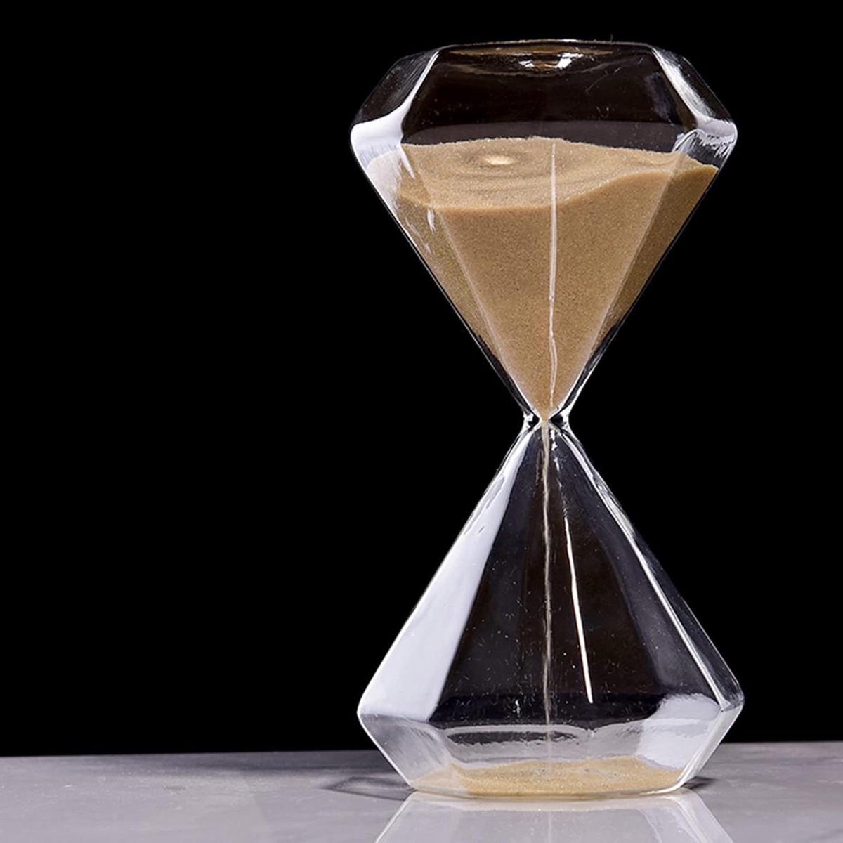 Zandloper Timer - Zandlopers Diamant - Tijd Management - Handgemaakt Glas - 5 15 30 Minuten - Goud
