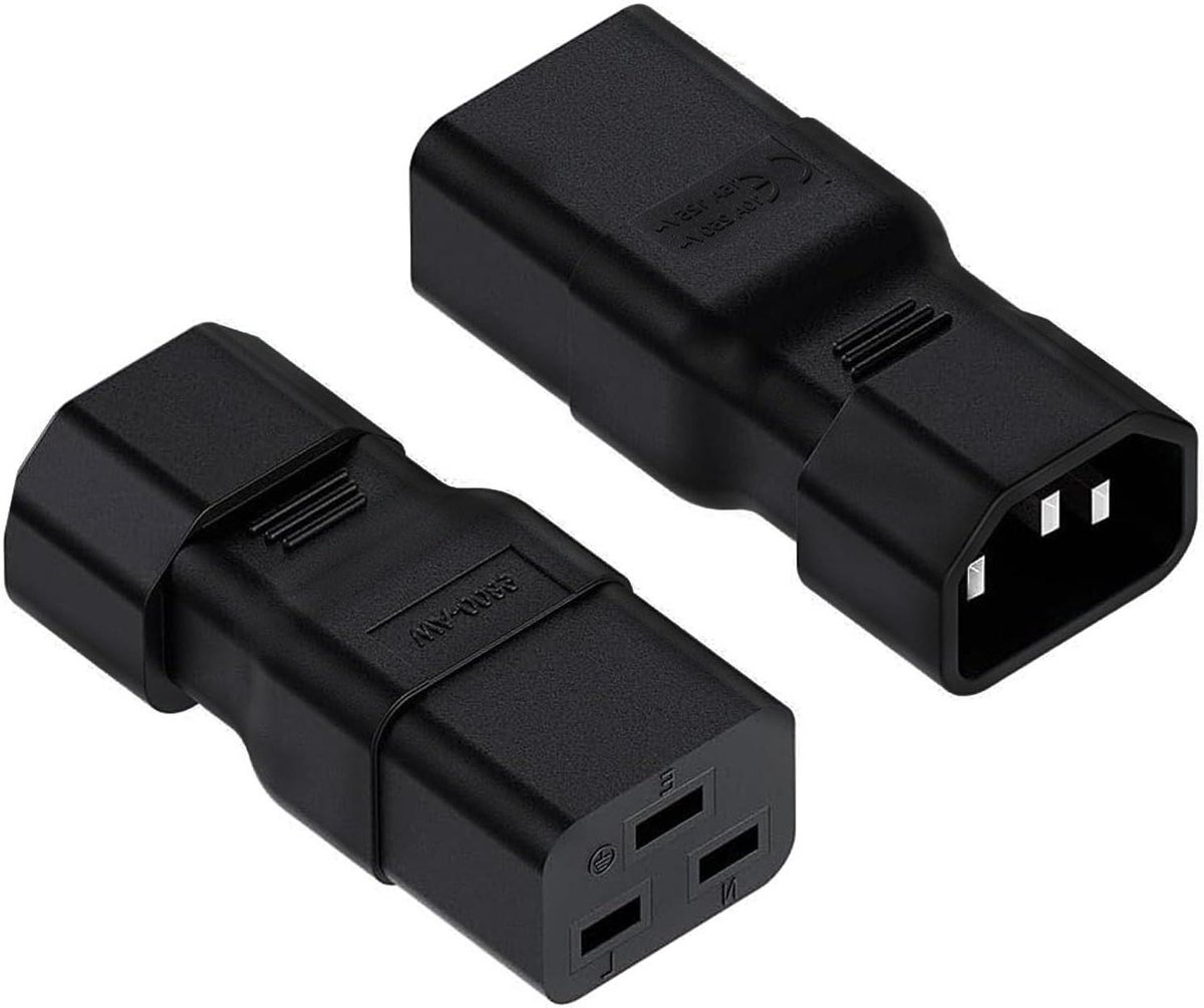 Voedingsstekker Adapter - Stroomkabel Converter - Apparaten Aansluiten - Hittebestendig Materiaal - 2 Stuks - Zwart
