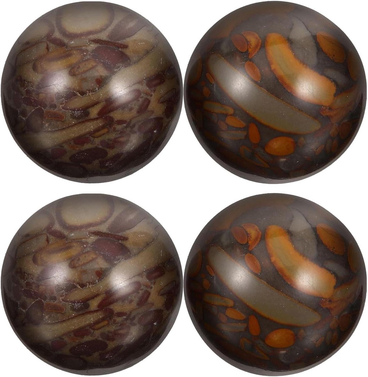 Kleine Oefenballen - Hand Massageballen - Vinger Kracht - Gladde Steen Afwerking - 4 Stuks - Kleurrijk