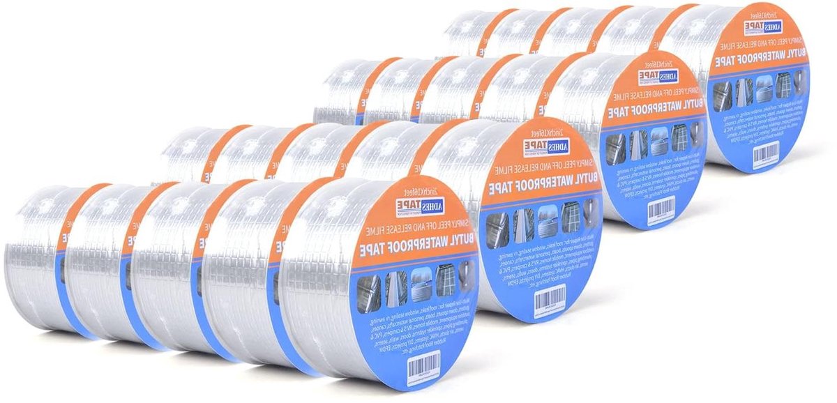 Butylband Waterdicht - Reparatietape Aluminium - Dak Goed Dichten - Sterke Hechting - 20 Rollen 5m - Zilver
