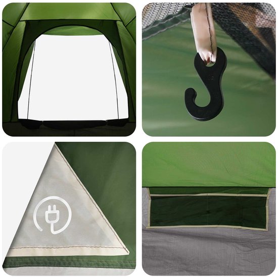 vidaXL - Kamperen - tent - 2-persoons - Groen - Polyester - en - Staal — afbeelding 4