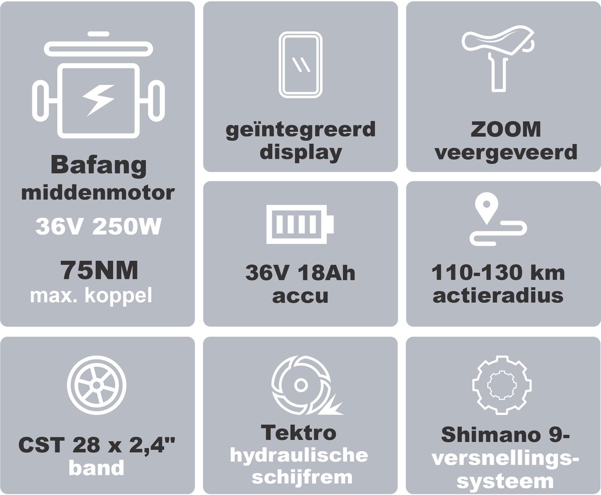 TTGO Elektrische Fiets 27.5 Inch - Bafang 250W Middenmotor - Tot 120 km Actieradius - 75Nm Koppel - 36V 18Ah Accu - Hydraulische Schijfremmen - Shimano 9 Versnellingen - Aluminium Frame - Max. Belasting 125 kg - Bruin thumbnail 4