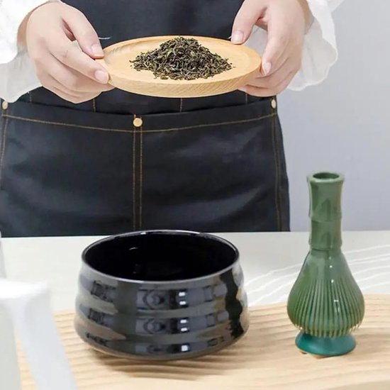 Draagbare Mixer - Thee Gereedschap - Dranken Bereiden - Elegant Japans Design - 15 x 7 cm - Groen — afbeelding 5