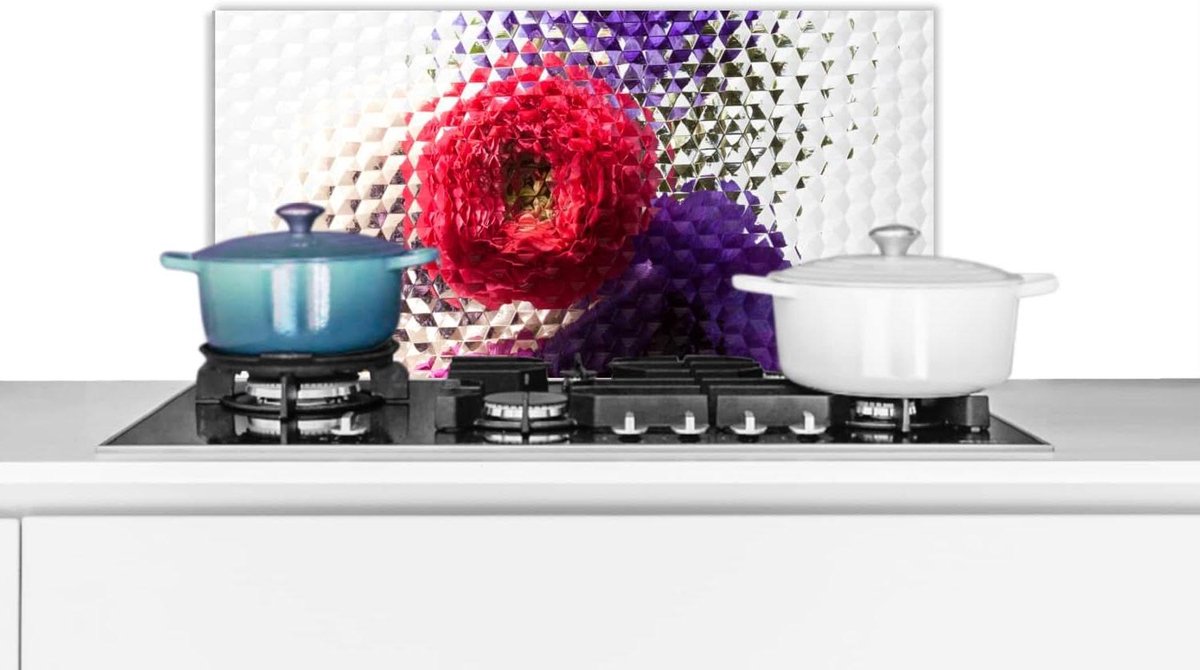 Keuken Spatwand Wandpaneel Glas Bescherming Koken Scherpe Fotoprint 60x30 cm Multicolour