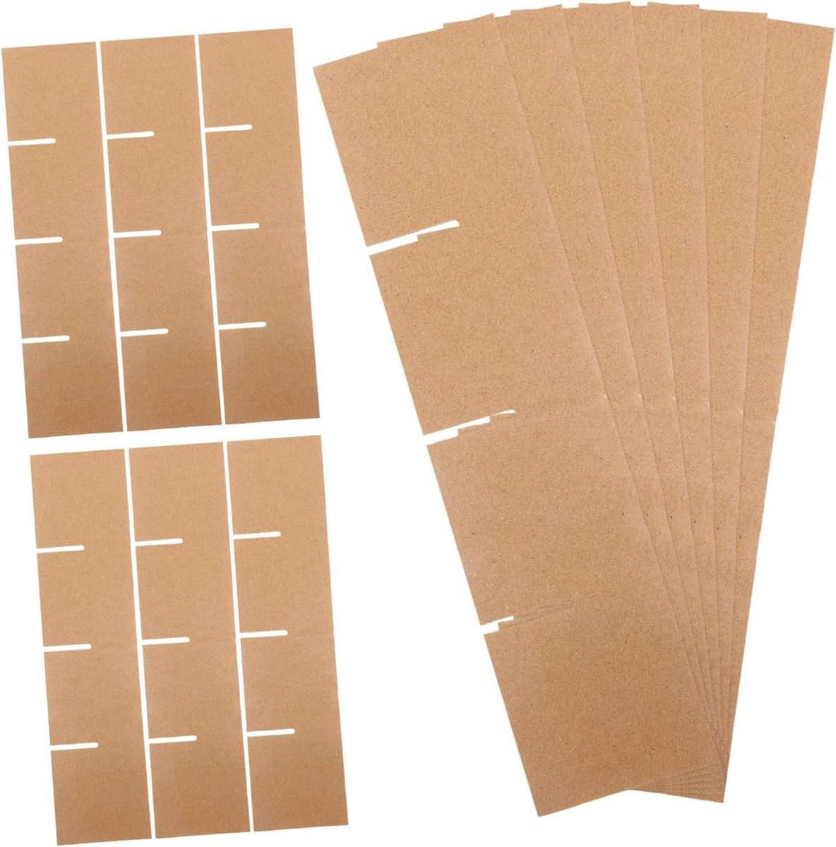 Kartonnen Dozenverdelers - Opbergvakken - Servies Beschermen - Verstelbare Scheidingswanden - 335 cm Lengte - Khaki