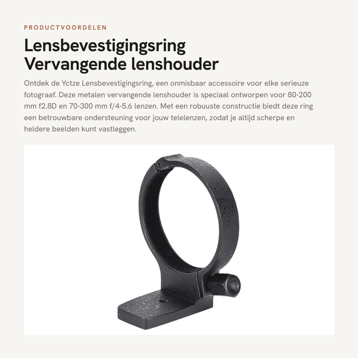 Dailygoods- Lensbevestigingsring Vervanging voor 80-200 mm f2.8D - Lenshouder - Geschikt voor 70-300 mm - Gemaakt van metaal - Gewicht 173 gr - Diameter 81 mm