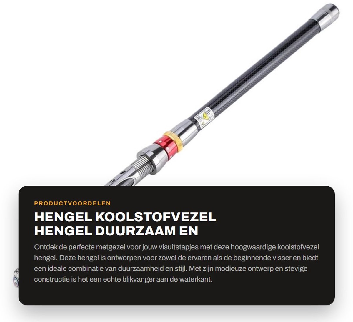 Dailygoods- Hengel duurzaam - Koolstofvezel Hengel - Draagbare Hengel - Zoetwatervissen Accessoire - Sportvissen - Hoge hardheid - Visserijhengel