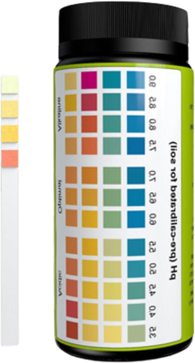 Bodem pH-testkit - pH-teststrips voor tuinieren Potgrond Binnen Buiten Pottuinen - 100 pH-teststrips voor grond met een pH-geoptimaliseerd bereik van 3,5-9,0