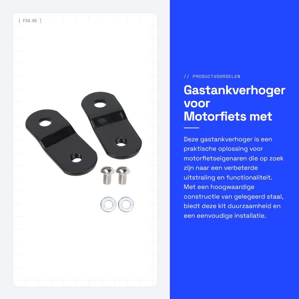 Dailygoods- Gastankverhoger Anticorrosief - Motorfiets Accessoire - Hoogwaardig Staal - Eenvoudige Installatie - Vervanging voor XL-modellen - Robuust en Duurzaam - Gastanklift