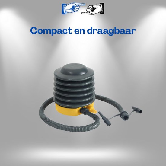 Bestway Voetpomp 62147 13 cm - Compacte Pistonpomp Voor Luchtbed Zwemband Strandbal En Opblaasboot - Inclusief 3 Opzetstukken En Flexibele Slang Voor Snel Oppompen Met Ebook — afbeelding 3