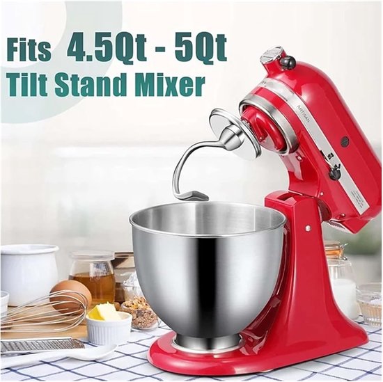 Mixer Accessoireset - Garde Deeghaak - Bakken Ingrediënten Mengen - Roestvrij Staal - 45-5 Liter - Zilver — afbeelding 2