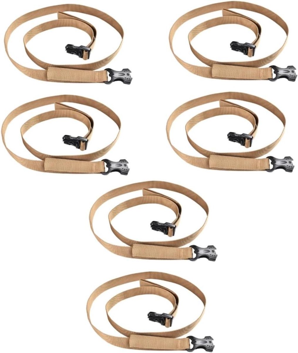 Ratelspanbanden Set - Bagageriemen Gespen - Vastzetten Bagage - Verstelbare Lengte - 6 Stuks 135cm - Kaki