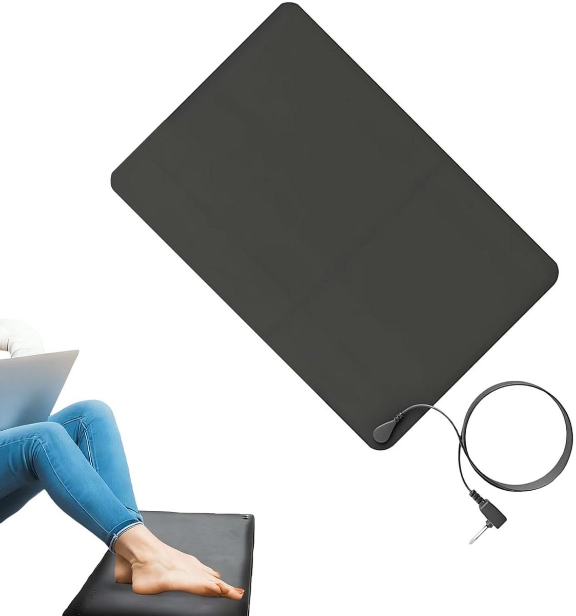 Aardingsmat Voeten - Geleidende deken - Ontspanning Bevorderen - Plug-and-play - 40 x 60 cm - Zwart