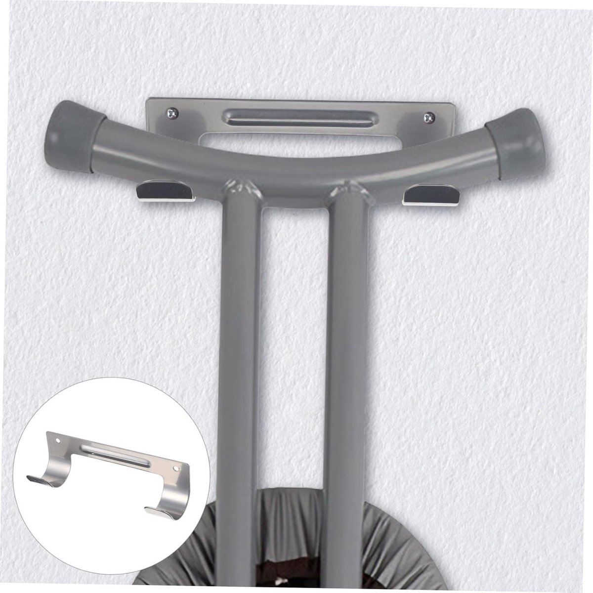 Strijkplank Hanger - Muur Haak Rek - Strijkplank Opbergen - Dubbele Haken - 15.3 cm - Grijs