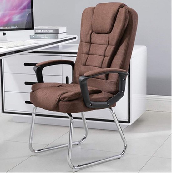 High Back Ergonomic Fabric Gaming Chair With Double Seat Cushion Brown Racing Style Office Computer Chair for Office Meeting Room — afbeelding 5