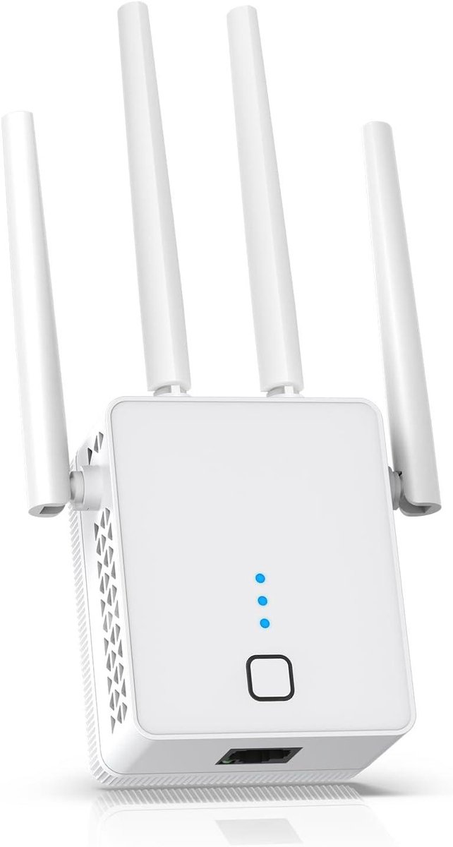 Wifi Versterker - Signaal Booster - Internet Uitbreiden - 1200 Mbps Dual Band - 10000 m² Dekking - Wit