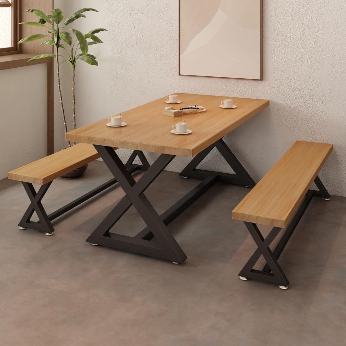 Bartafel 120 x 60 cm – Aspen Edge Massief Houten Bartafel met Boomstamrand – Industriële Hoge Eettafel voor Keuken, Eetkamer, Balkon, Café en Horeca – Landelijke Statafel met Metalen Frame – Mobili Bella