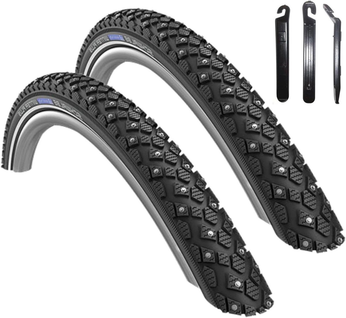 Fietsbanden Set - Winterbanden - Veilig Fietsen - Extra Grip - 26 x 1.75 inch - Zwart Reflex