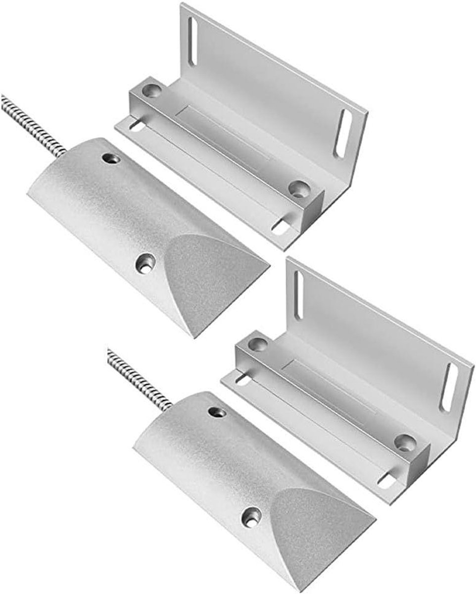 Garagedeur Sensor - Magnetische Schakelaar - Beveiliging Monteren - Bedrade Contact Sensor - 2 Sets - Zilver