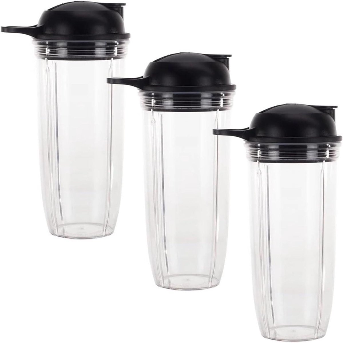 Vervangende Bekers en Deksel Reserveonderdelen Blender Smoothies Maken 32 Oz Capaciteit 3 Stuks Transparant