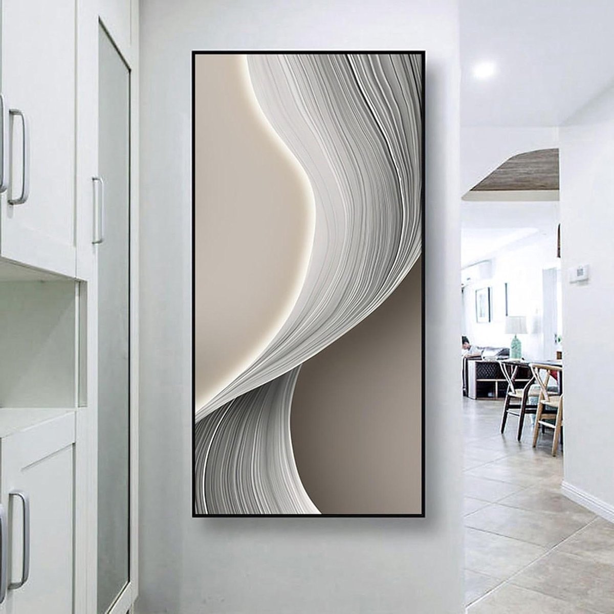 Meterkast Afdekking Decoratief Schilderij voor Woonkamer Groepenkast Decoratie Handgemaakt Frame Robuust Waterbestendig Verberg Meterkast Elegant Wanddecoratie(Style-v,34"/60cm)