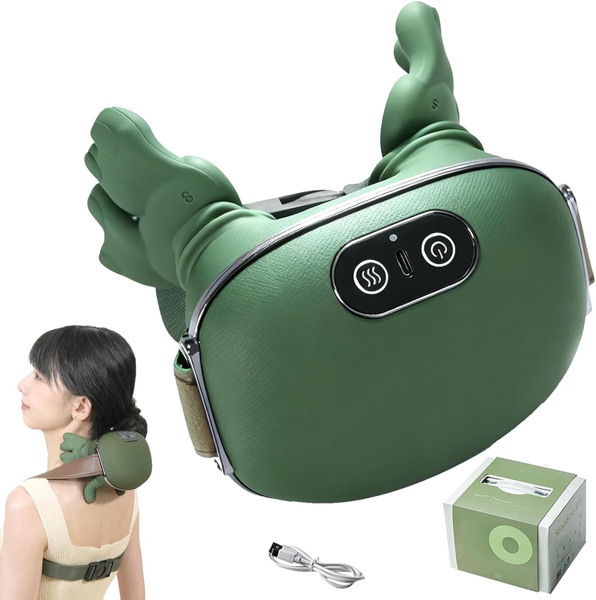 Massage Machine, Massagemeister Back Massager for Shoulder 3 Massage Levels 2 Temperature Levels Electric Neck Massagers with Heat, the Master, Wireless for Men, Women