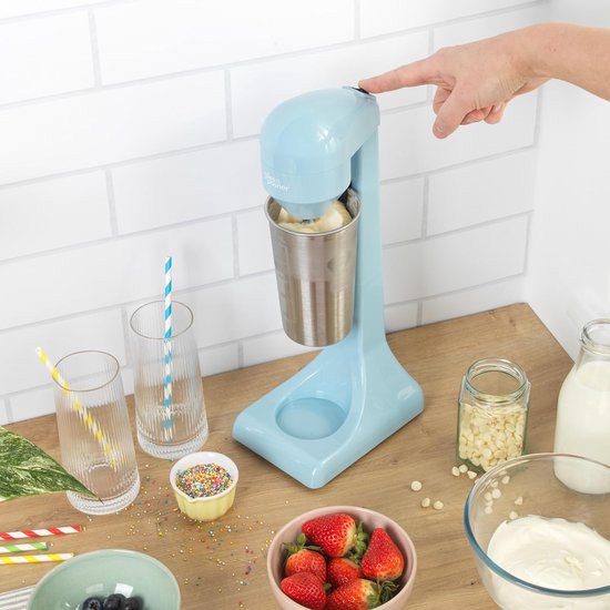 Milkshake Maker - Drankjes Mixer - Drankjes Maken - Roestvrij Staal - 500 ml Beker - Pastel Blauw — afbeelding 2