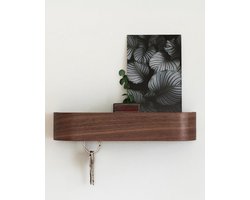 KAZAI. Key Cabinet 'Toke' | Minimalist Key Holder Design from Berlin | Modern Key Rack with Wooden Board | Key Board as Hallway Furniture for Wall | Walnut