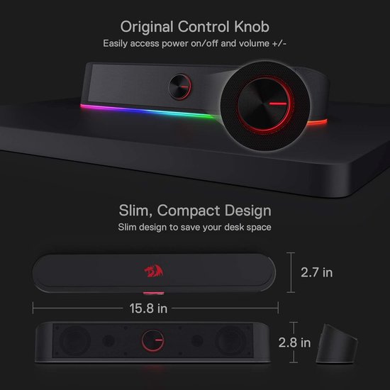 Soundbar met dynamische lichtbalk - touch - audiolicht - achtergrondverlichting met volumeregeling van Trust — afbeelding 2