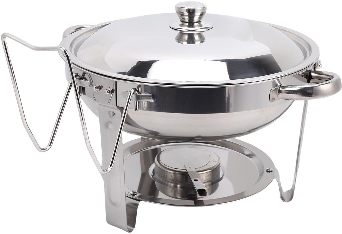 Chafing Dish – 5L Capaciteit – Buffetwarmer – Met Brander – Voor Catering en Buffet