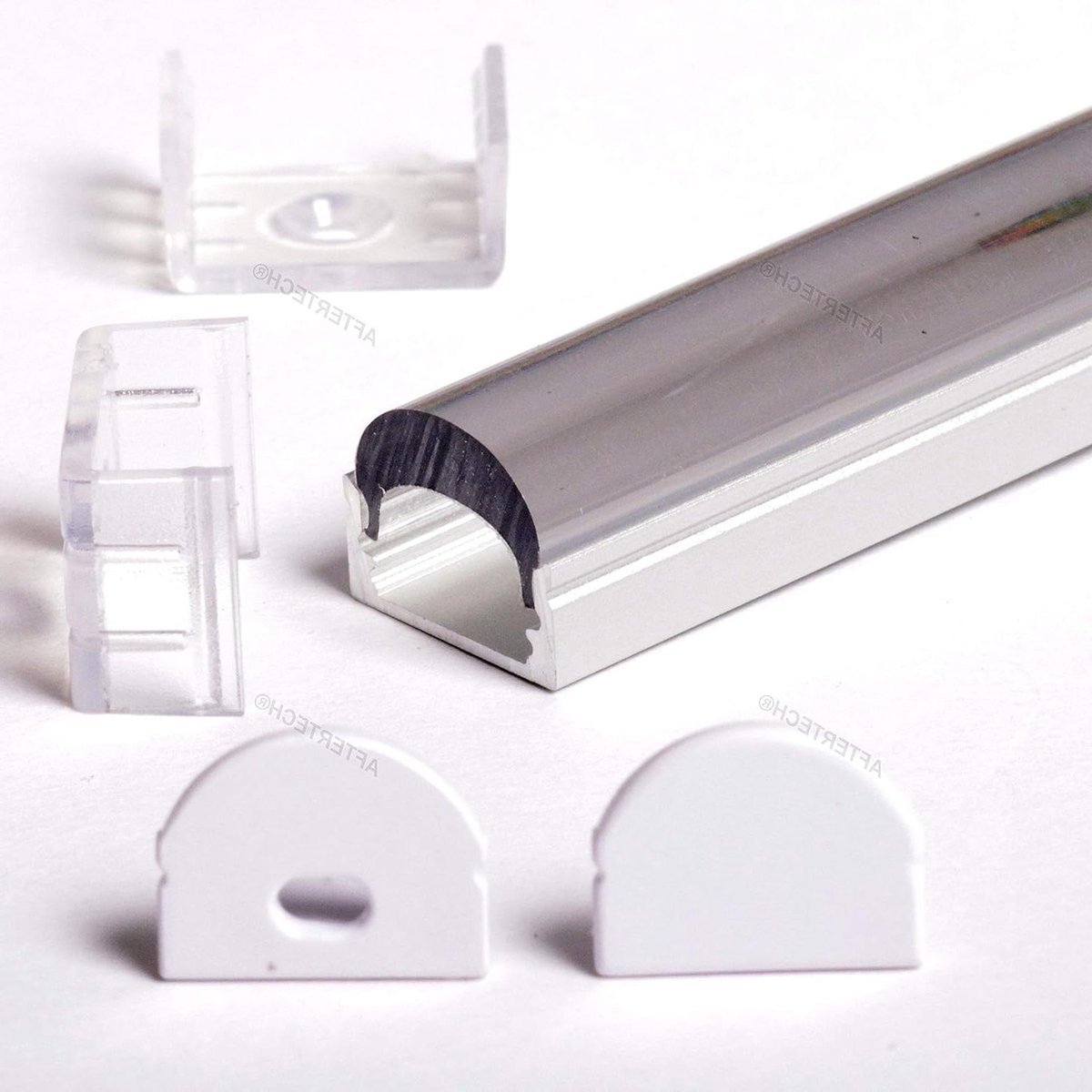 Aluminium profiel - Ledstrip profiel - Verlichting monteren - Met lens 60 graden - 18x14 mm - Transparant