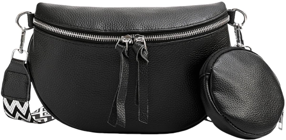 Dailygoods- Heuptas Dames - Verstelbare Brede Band - Vegan PU Leer - Grote Capaciteit - Perfect voor Reizen - Ideaal Cadeau voor Vrouwen - Schoudertas
