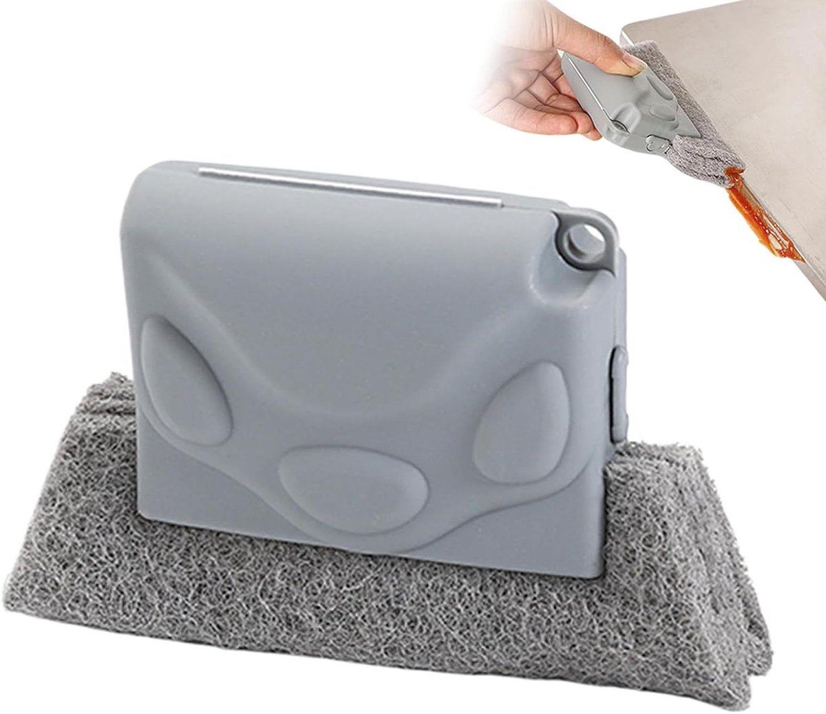 Vensterbank reiniger - Sleufborstel - Groef reinigen - Antislip grip - 135 cm - Wit