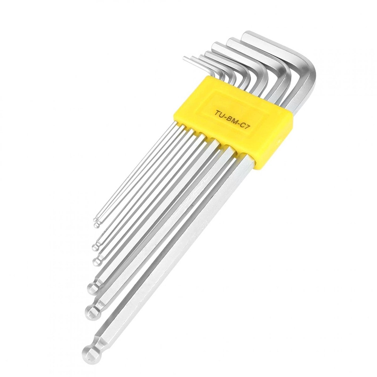 Dailygoods- Inbussleutelset 7 Stuks - Extra Lange Inbussleutels - Gekwalificeerd Staal - Maten 1,5-6mm - Duurzaam - Handgereedschap - Sleutelset
