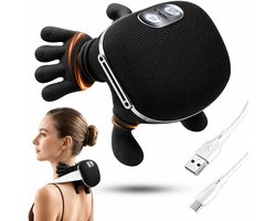 VHV Massage Nek apparaat - Rugmassage Apparaten - Verwarmde Massagehand – Draagbaar Massageapparaat met Warmtefunctie- Elektrisch Nekmassage Apparaat - Massage Apparaten - Zwart