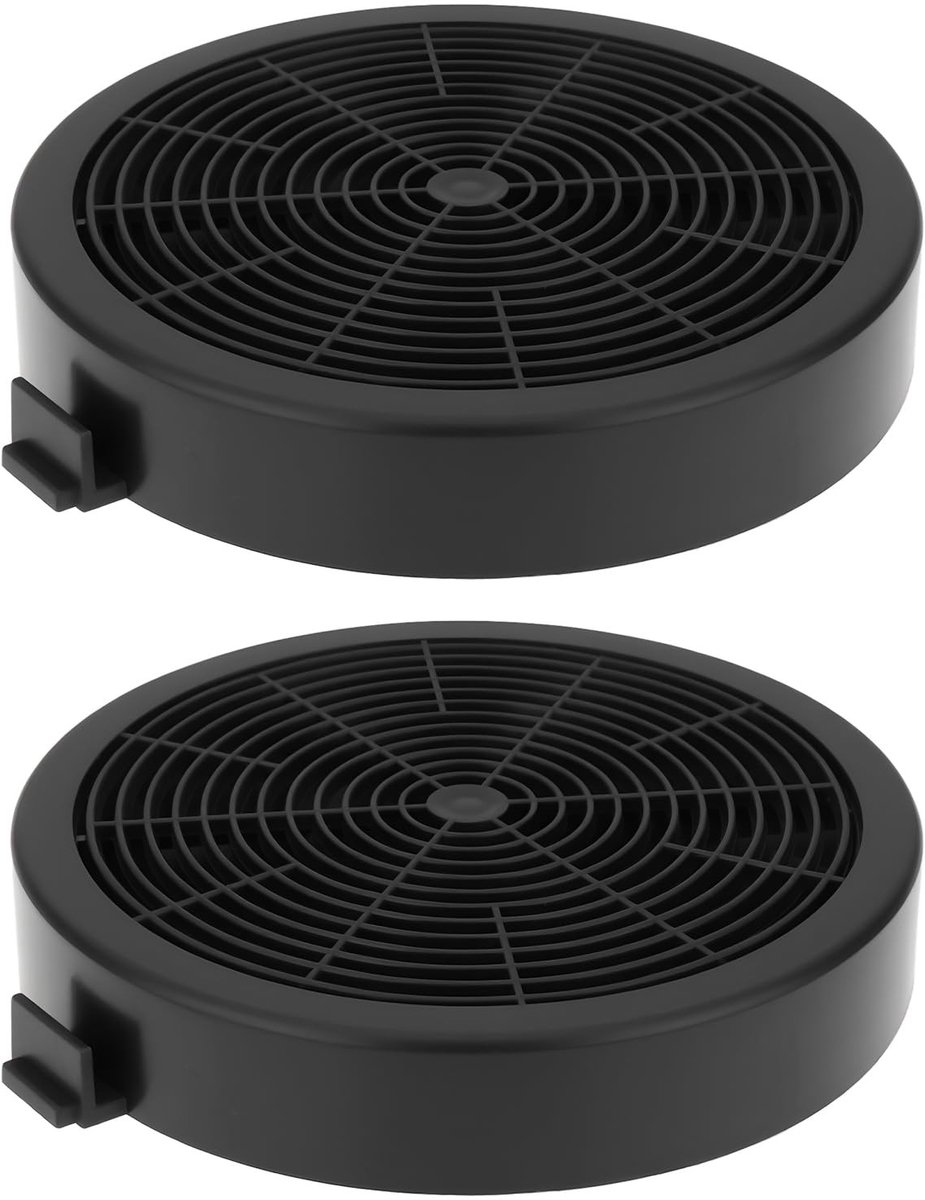 Dailygoods- Koolstoffilter Actieve Kool - 2x Afzuigkapfilter - 113mm Diameter - Zwart - Geurverwijdering - Verbeterde Luchtcirculatie
