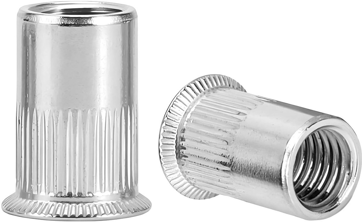 Dailygoods- Krimpmoeren M3 - Verzonken Kop - 200 Stuks - Roestvrij Staal - Gekarteld - Multi Kleuren - Industrieel Gebruik - Klinknagelmoeren