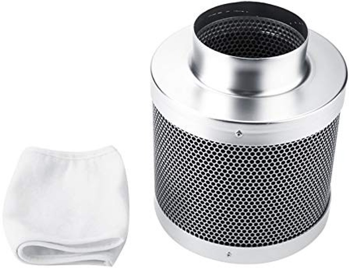 Dailygoods- Koolstoffilter 99,9% ontgeuringscapaciteit - Actieve koolstoffilter - Luchtfilter - Afvoerluchtfilter - Kweekfilter - Ø 100 mm, 350 m3/h