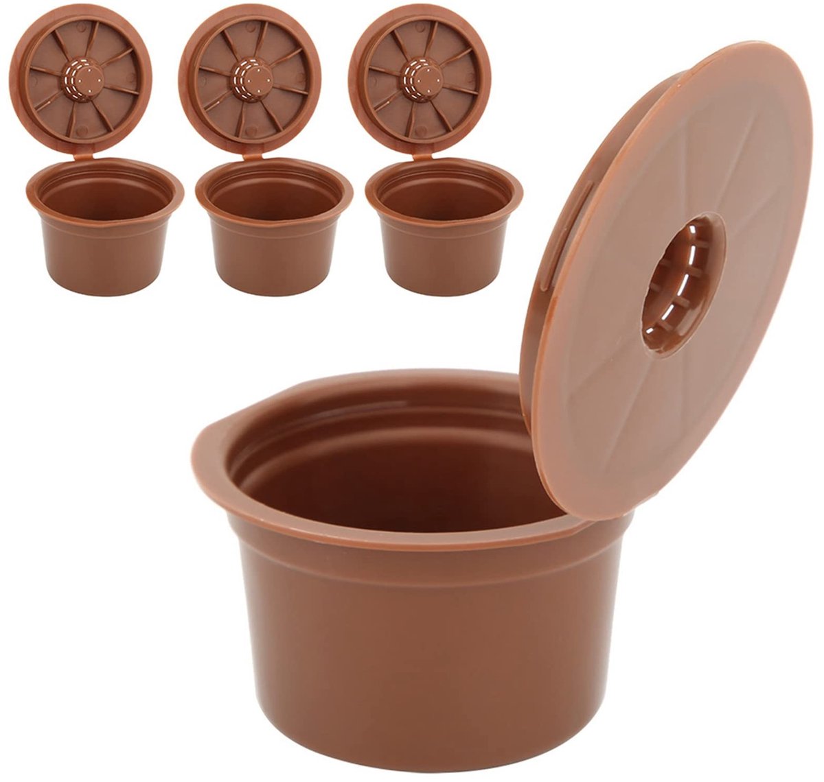 Dailygoods- Koffiefiltercapsule 3 stuks - Herbruikbare/Navulbare Capsules - Geschikt voor Caffitaly - Hoogwaardig Kunststof - Goed Filtratie-effect - Koffiecapsule