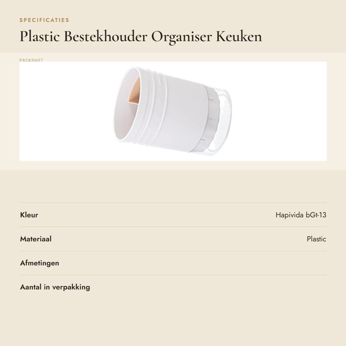 Dailygoods- Bestekhouder met Compartment - Keukengerei Organizer - Multifunctioneel - Rond - Ventilerend - Makkelijk te Reinigen - Keukenorganizer