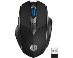 Garpex® Draadloze Computermuis – Ergonomische Draadloze Muis met Bluetooth & USB Ontvanger – Oplaadbare Wireless Mouse – 3 Apparaten Tegelijk – Stil Klikken – 7 Knoppen – 800/1200/1600 DPI – Zwart