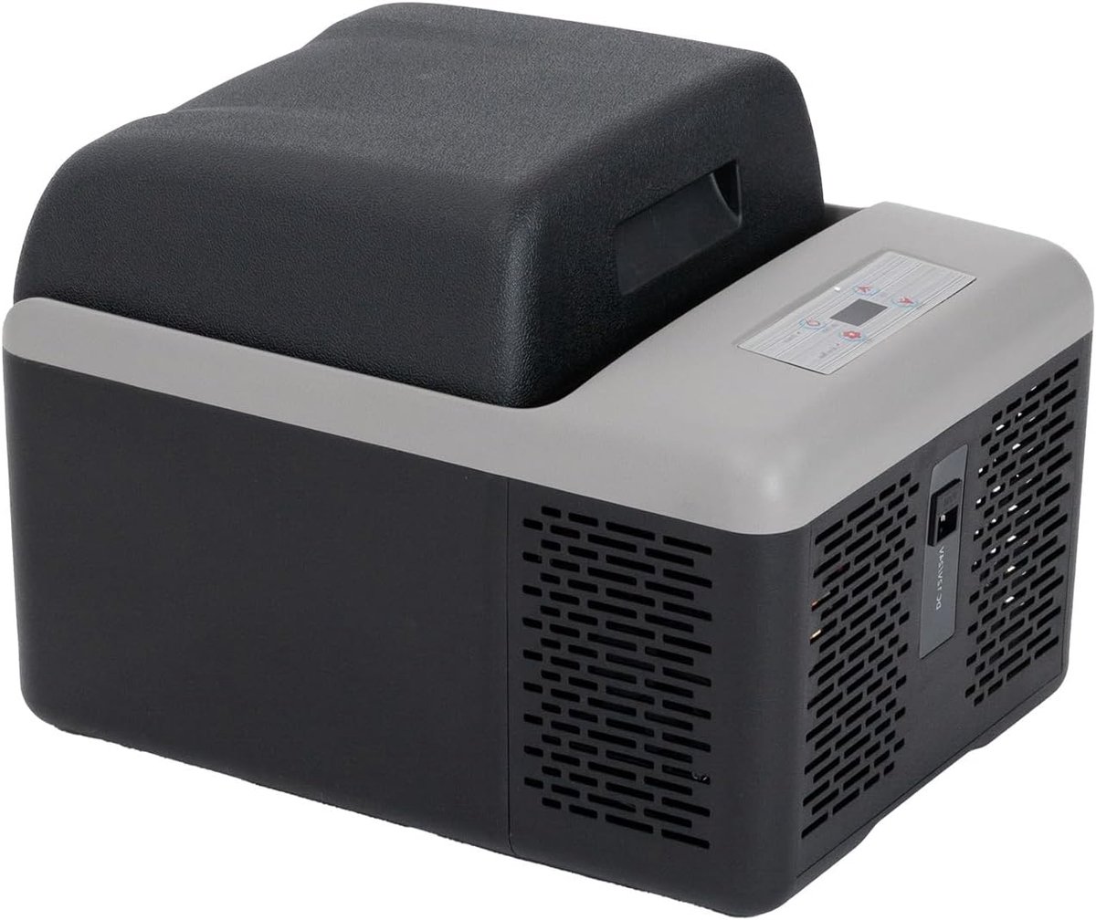 Elektrische koelbox 12L - mini compressor koelbox en vriesbox 12V - draagbare autokoelkast voor camping, auto, camper, vrachtwagen en boot - met USB-aansluiting