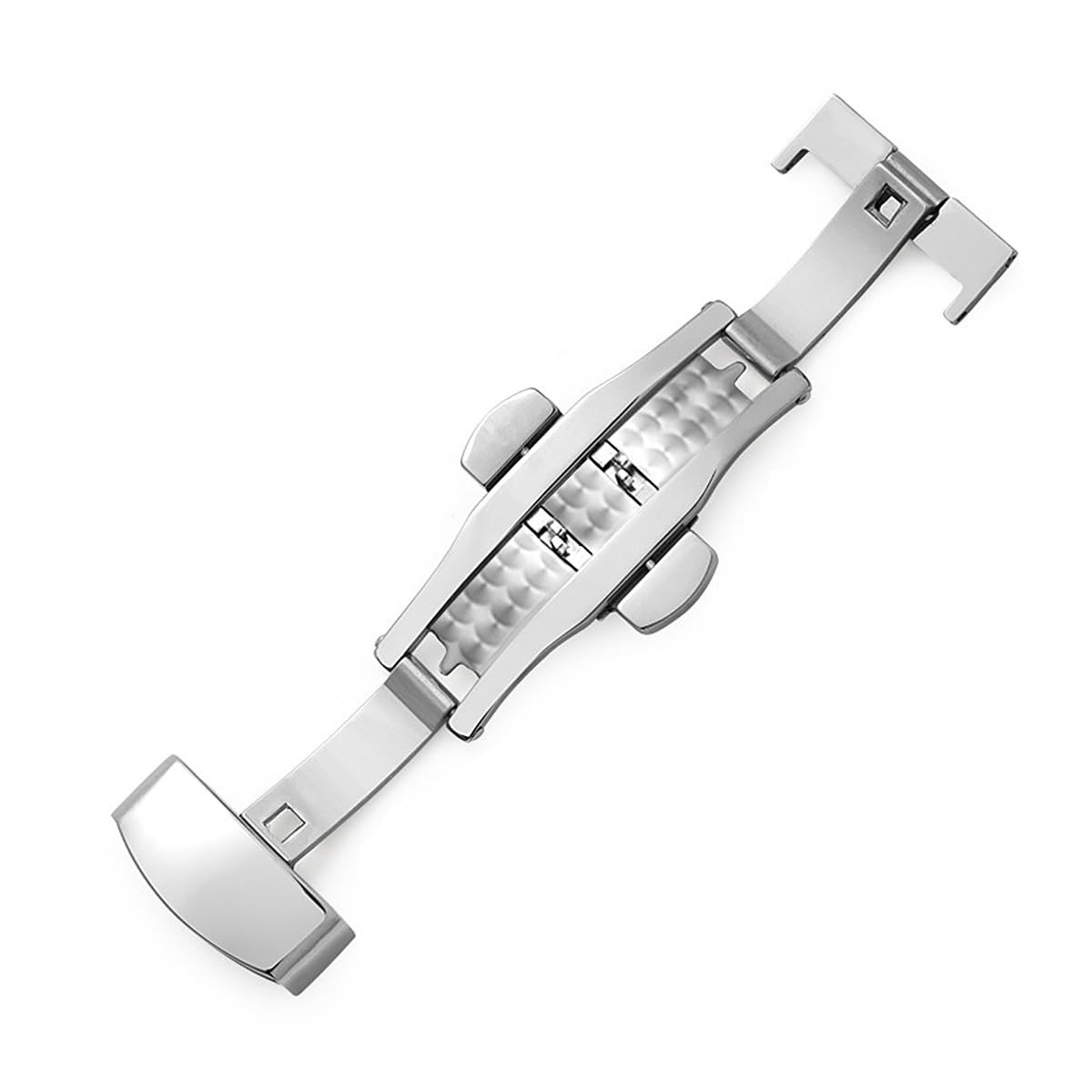 Dailygoods- Vouwsluiting Roestvrij Staal - Vervangende Gesp - 18 mm - Vlindersluiting - Geschikt voor Lederen Horlogeband - Duurzaam Ontwerp - Horlogesluiting