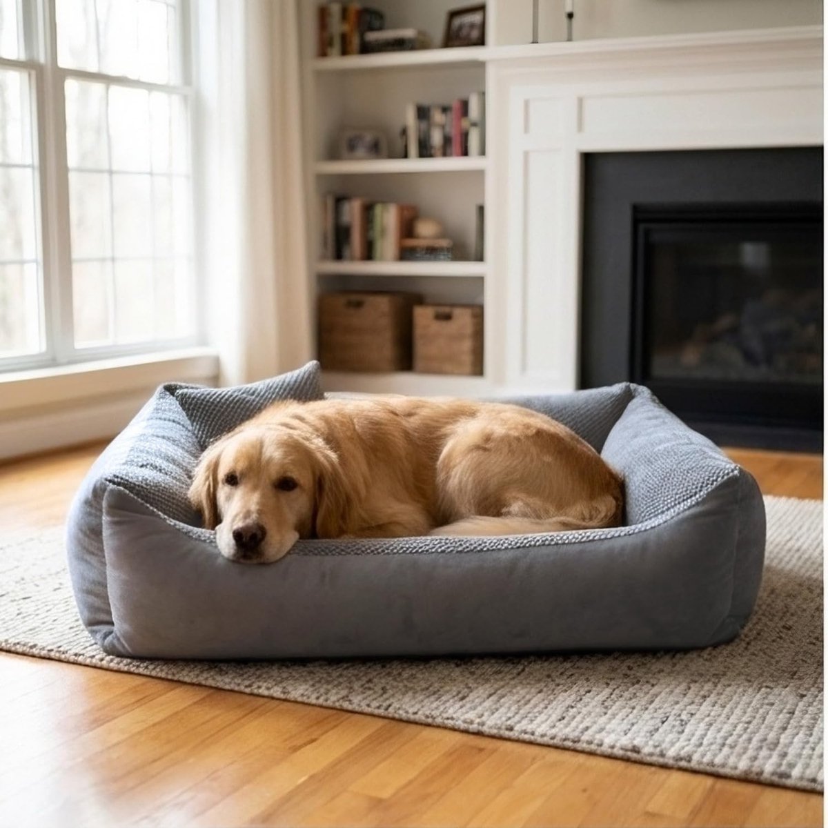 4L Textil Teo Kattenbed, wollige kattenmand, kattensofa, behaaglijk hondenbed voor kleine honden, kattenmand, wasbaar, hondenmand voor puppy's, grafiet, 60 x 40 cm, donkergrijs