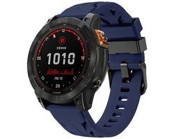 Strap-it Siliconen 'Race' bandje geschikt voor Garmin Fenix 9 (Pro) 51mm / Fenix 8 (Pro) 51mm / Garmin Fenix 7x (Pro - Sapphire Solar) / Fenix 6x (Pro - Sapphire) / Fenix 5x (Plus) / Fenix 3 / Epix Pro (Gen 2 - 51mm) / Enduro 1-2-3 - Donkerblauw