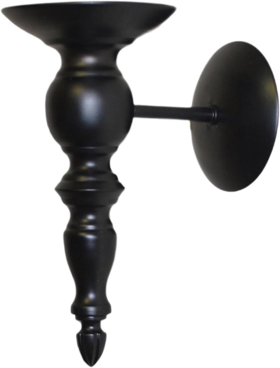 Wandkandelaars 3 stuks - Kaarsenhouders - Sfeer Creëren - Elegante Woondecoratie - 17cm x 21cm - Zwart