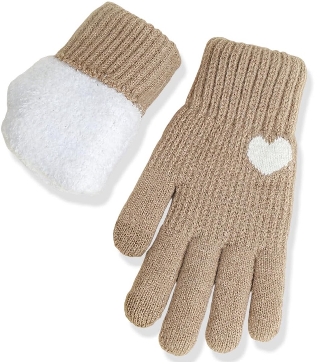 Dailygoods- Winterhandschoenen Dames - Gevoerd met Fleece - Touchscreen Handschoenen - Thermo-Breiwerk - Aangename Warmte - Comfortabel en Waterdicht