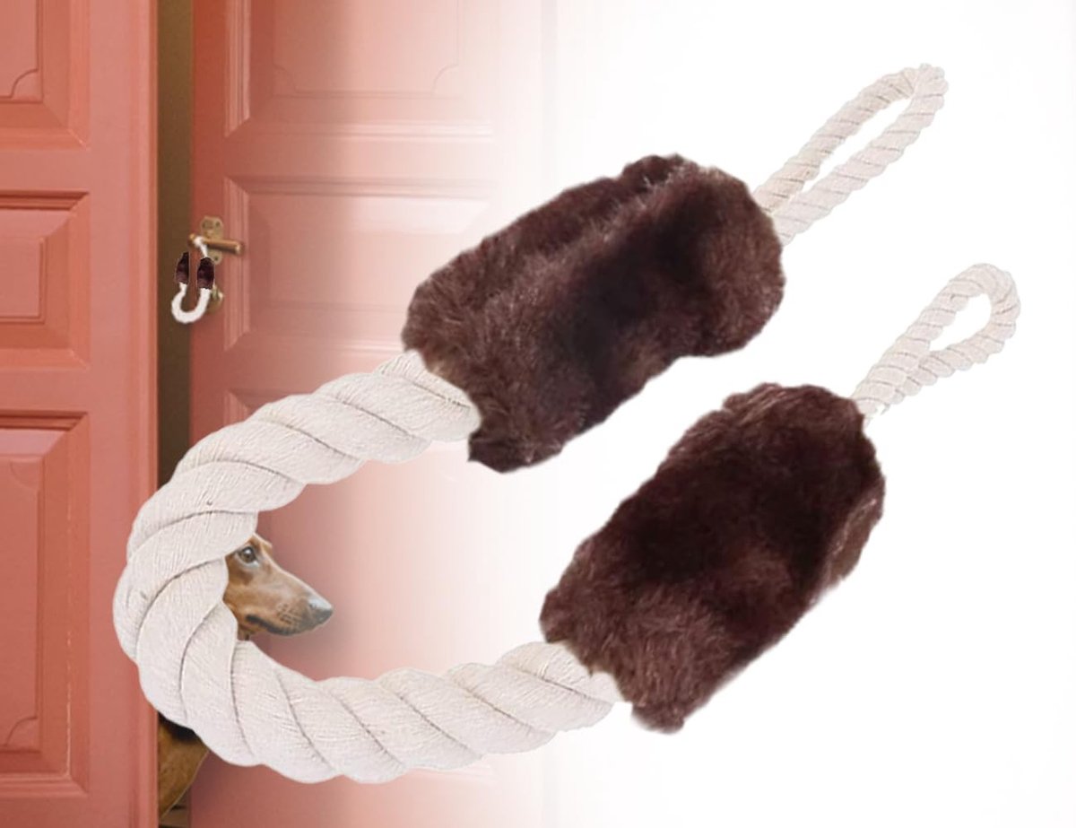 Dailygoods- Deurstoppers Antiklemfunctie - Deurstopper - Deurstopper voor Binnen - Zachte Katoenen Deurstopper - Veiligheid voor Kinderen - Bruin Design - Deurbeschermer